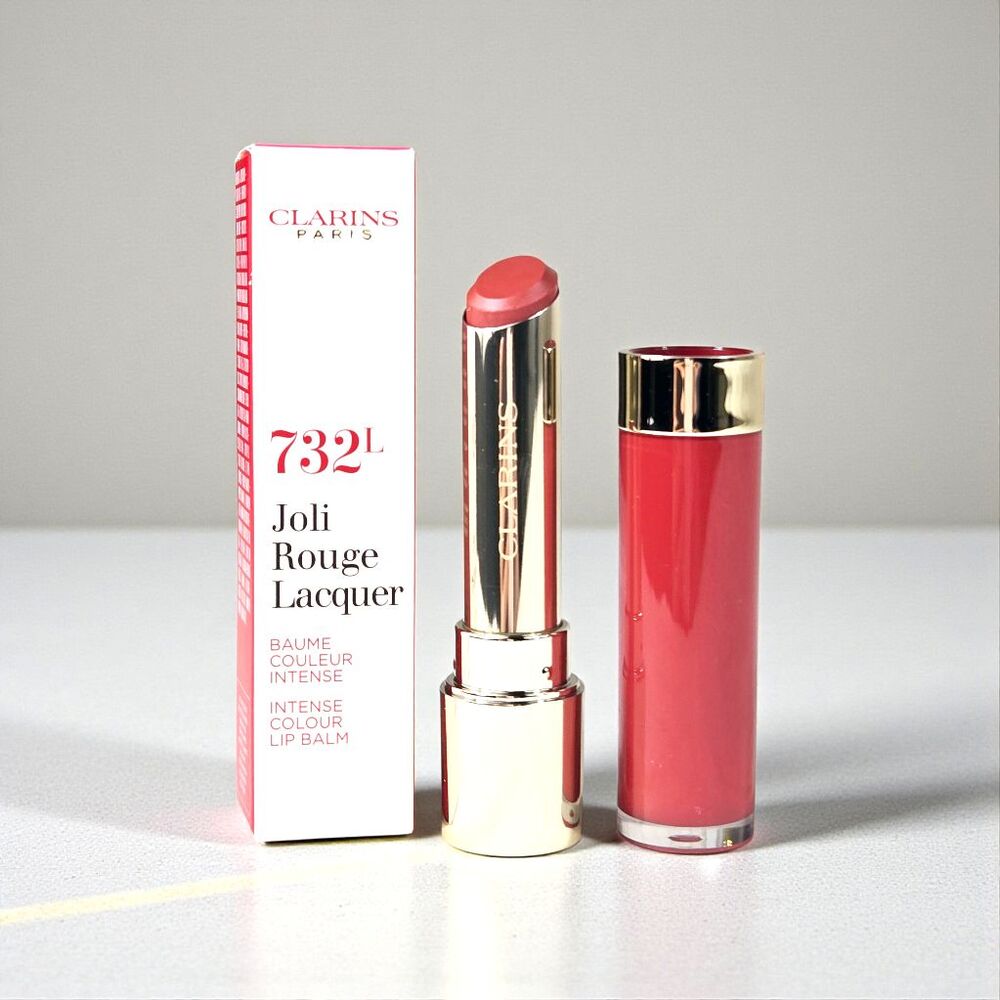Clarins Joli Rouge Lacquer 732L Grenadine Intense Color Lip Balm 3 g / 0.1 oz